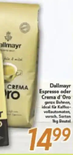 inkoop Dallmayr Espresso oder Crema d'Oro Angebot