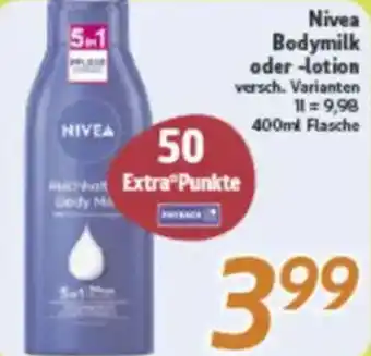 inkoop Nivea Bodymilk oder -lotion Angebot