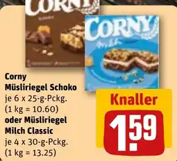 REWE Corny Müsliriegel Schoko oder Müsliriegel Milch Classic Angebot