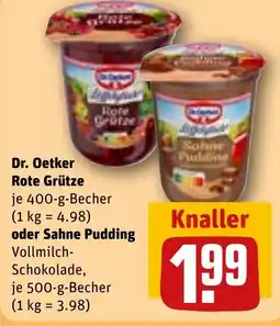 REWE Dr. Oetker Rote Grütze oder Sahne Pudding Angebot