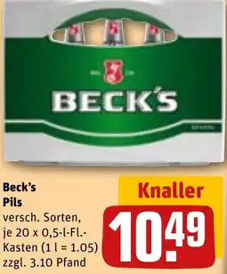 REWE Beck's Pils Angebot