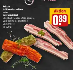 REWE Frische Grillbauchscheiben natur oder mariniert Angebot