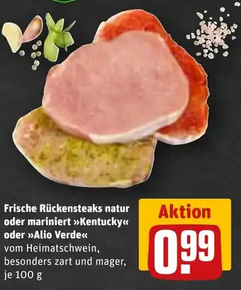 REWE Frische Rückensteaks natur oder mariniert Kentucky oder Alio Verde Angebot