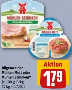 REWE Rügenwalder Mühlen Mett oder Mühlen Schinken Angebot