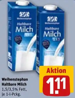 REWE Weihenstephan Haltbare Milch Angebot