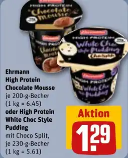 REWE Ehrmann High Protein Chocolate Mousse oder High Protein White Choc Style Pudding Angebot