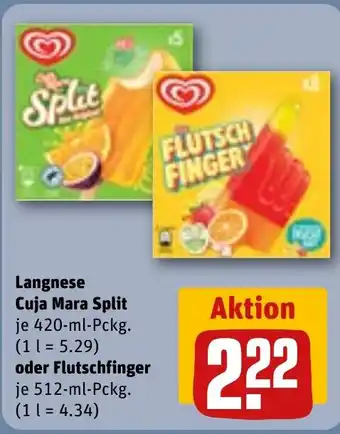REWE Langnese Cuja Mara Split oder Flutschfinger Angebot