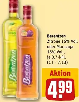 REWE Berentzen Berentzen Zitrone 16% Vol. oder Maracuja Angebot