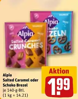REWE Alpia Salted Caramel oder Schoko Brezel Angebot