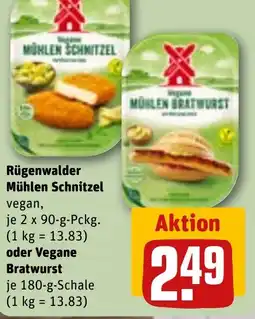 REWE Rügenwalder Mühlen Schnitzel oder Vegane Bratwurst Angebot
