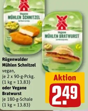 REWE Rügenwalder Mühlen Schnitzel oder Vegane Bratwurst Angebot