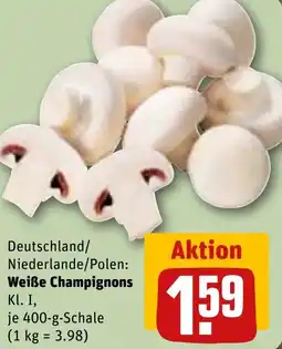 REWE Weiße Champignons Angebot