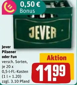 REWE Jever Pilsener oder Fun Angebot