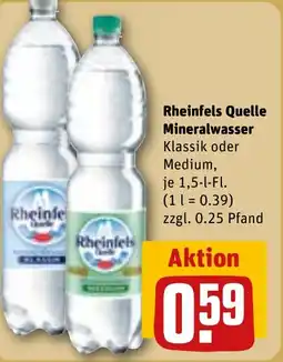 REWE Rheinfels Quelle Mineralwasser Angebot