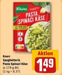REWE Knorr Spaghetteria Pasta Spinaci Käse Angebot