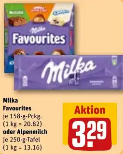 REWE Milka Favourites oder Alpenmilch Angebot