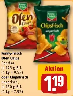 REWE Funny-frisch Ofen Chips Paprika oder Chipsfrisch Angebot
