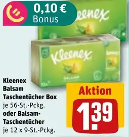 REWE Kleenex Balsam Taschentücher Box oder Balsam- Taschentücher Angebot