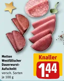 REWE Metten Westfälischer Dauerwurst- Aufschnitt Angebot