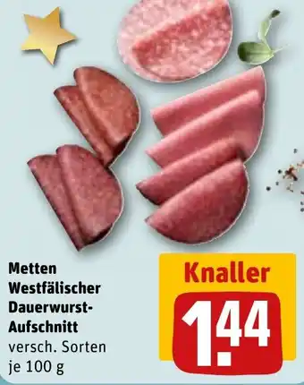 REWE Metten Westfälischer Dauerwurst- Aufschnitt Angebot