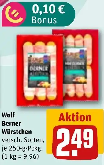 REWE Wolf Berner Würstchen Angebot