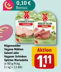 REWE Rügenwalder Vegane Mühlen Salami oder Veganer Schinken Spicker Mortadella Angebot