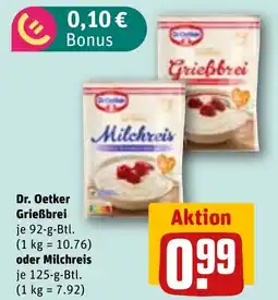 REWE Dr. Oetker Grießbrei oder Milchreis Angebot