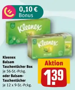 REWE Kleenex Taschentücher Box oder Balsam- Taschentücher Angebot