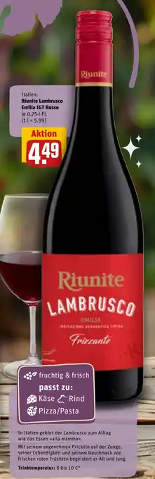 REWE Riunite Lambrusco Emilia IGT Rosso Angebot
