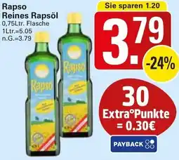 WEZ Rapso Reines Rapsöl Angebot
