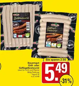 WEZ Bauerngut Grill- oder Geflügelbratwurst Angebot