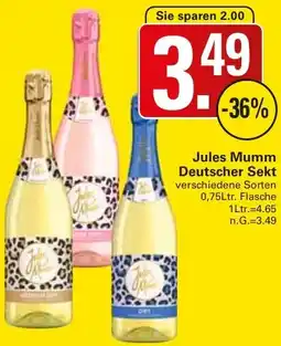 WEZ Jules Mumm Deutscher Sekt Angebot