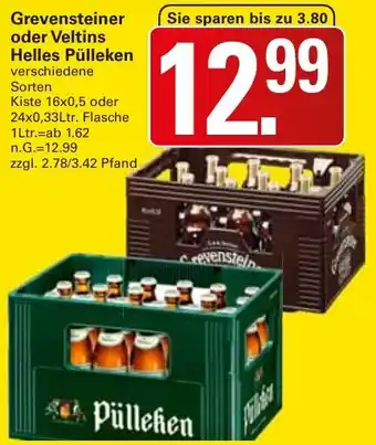 WEZ Grevensteiner oder Veltins Helles Pülleken Angebot