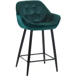 Netto Marken-Discount CLP Barhocker Gibson Samt I Gepolsterter Tresenstuhl Mit Fußstütze I Sitzhöhe 76 cm Angebot