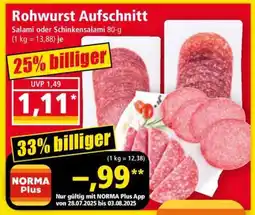 Norma Rohwurst Aufschnitt Angebot