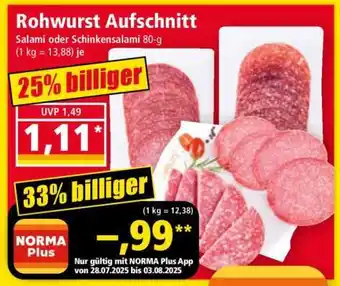 Norma Rohwurst Aufschnitt Angebot