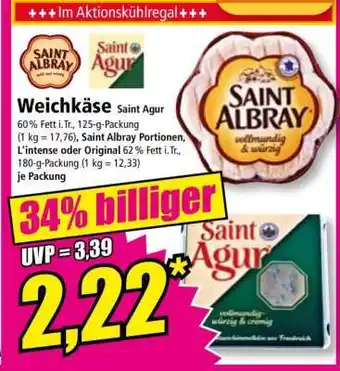 Norma Weichkäse Saint Agur Angebot
