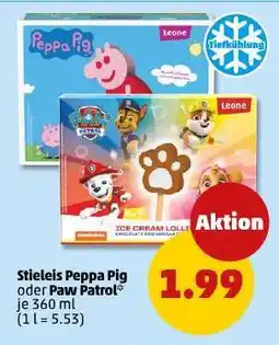PENNY Stieleis Peppa Pig oder Paw Patrol Angebot