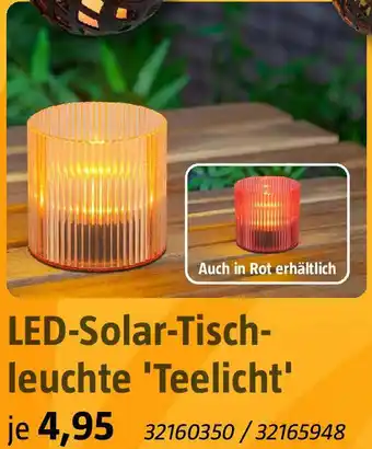 Bauhaus LED-Solar-Tischleuchte 'Teelicht' Angebot