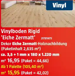 Bauhaus Vinylboden Rigid 'Eiche Zermatt' Angebot