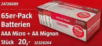 Bauhaus 65er-Pack Batterien Angebot