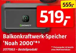 Bauhaus GROWATT Balkonkraftwerk-Speicher Noah 2000 Angebot