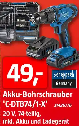 Bauhaus Scheppach Akku-Bohrschrauber 'C-DTB74/1-X' Angebot
