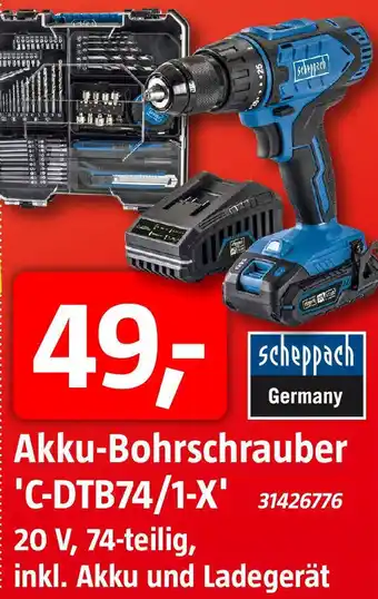 Bauhaus Scheppach Akku-Bohrschrauber 'C-DTB74/1-X' Angebot