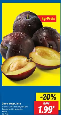 Lidl Zwetschgen, lose Angebot