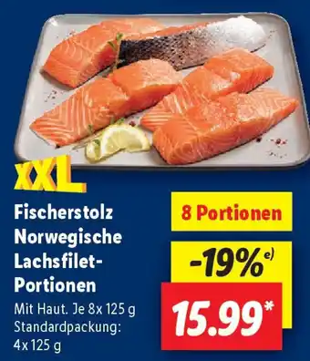 Lidl XX Fischerstolz Norwegische Lachsfilet- Portionen Angebot