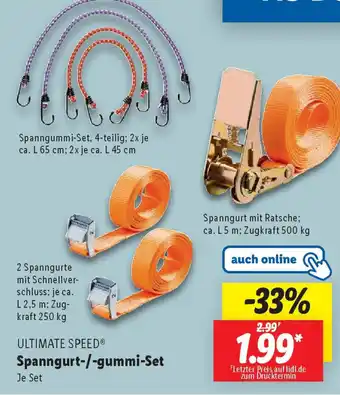 Lidl ULTIMATE SPEED Spanngurt-/-gummi-Set Angebot