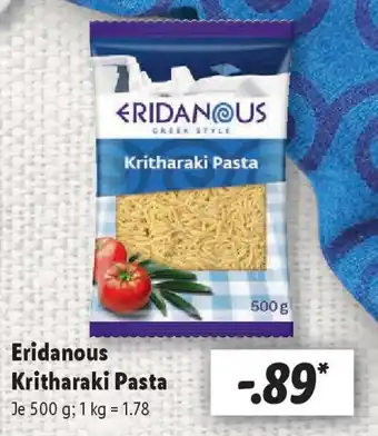Lidl Eridanous Kritharaki Pasta Angebot