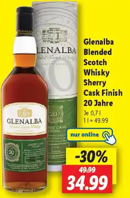 Lidl Glenalba Blended Scotch Whisky Sherry Cask Finish 20 Jahre Angebot