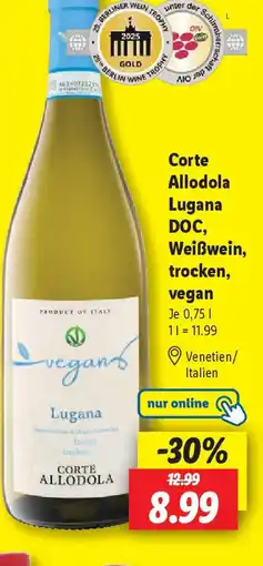 Lidl Corte Allodola Lugana DOC, Weißwein, trocken, vegan Angebot